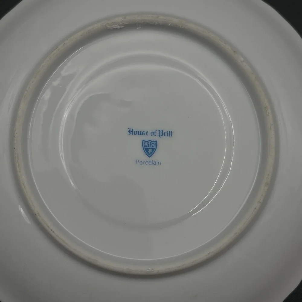 House of Prill Blue Onion Porcelain Japan 3 Cups 4 Saucers Set Vintage